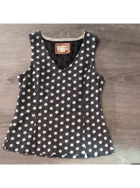 Anthropologie Tops - Maeve By Anthropologie Black White Polka Dot Tank Size Small